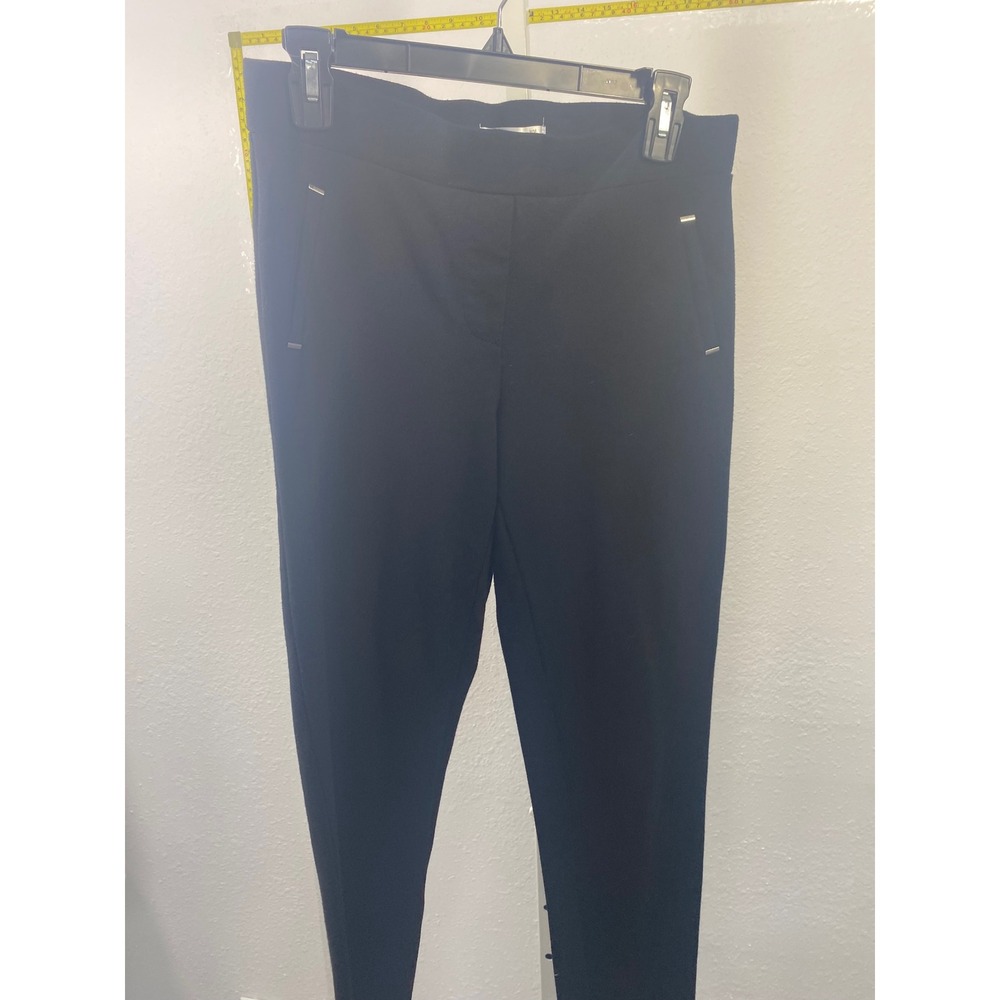 89th + Madison Womens Black Ponte Pull On Dress Pants Size Medium Stretch Office